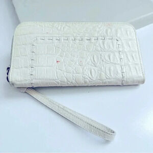 Brighton Croc Embossed Leather Large Zip Around Wallet